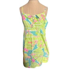 Lilly Pulitzer Sun Dress Spaghetti Straps Tropical Beach West Palm Cotton  6